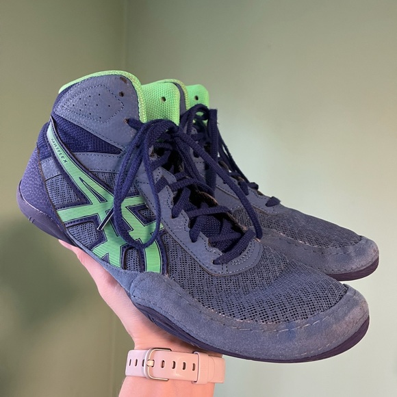 Asics Shoes Matflex 6 Mens Wrestling Shoes Azurenew Leaf Color Blue